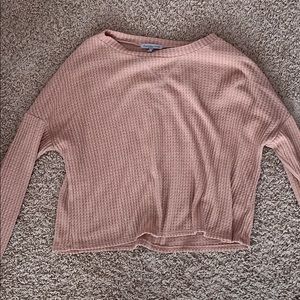 BLUSH WAFFLE TEXTURED SWEATER! SIZE MEDIUM:)
